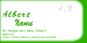 albert nanu business card